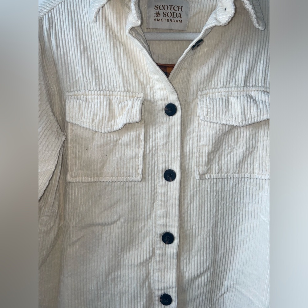 Men's Organic Cotton Scotch & Soda Corduroy White/Cream Jacket Size XS - Picture 9 of 10